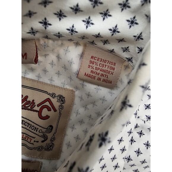 Rafter C Cowboy Collection Pro Flex 45 Performance Medium White Geometric Shirt - Picture 13 of 15